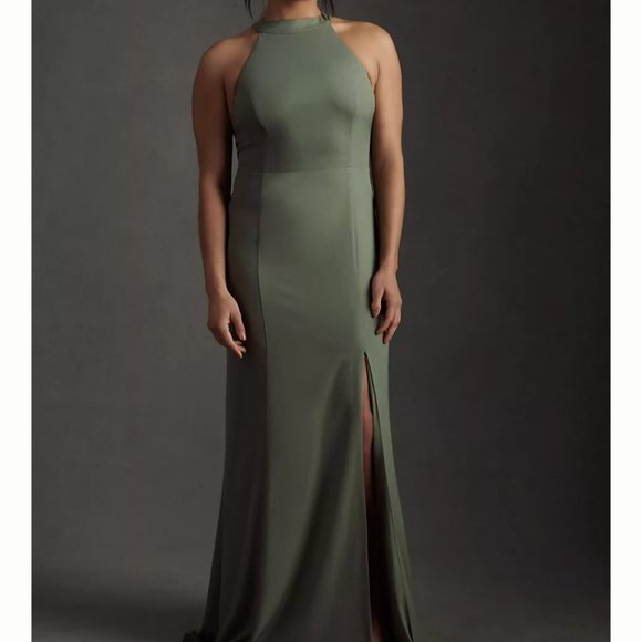 Anthropologie BHL Evening Gown Moss - Picture 3 of 3